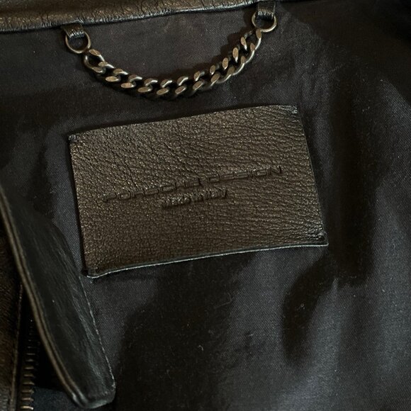 Porsche Design by BOSS Men’s Leather Biker Jacket - Picture 8 of 11